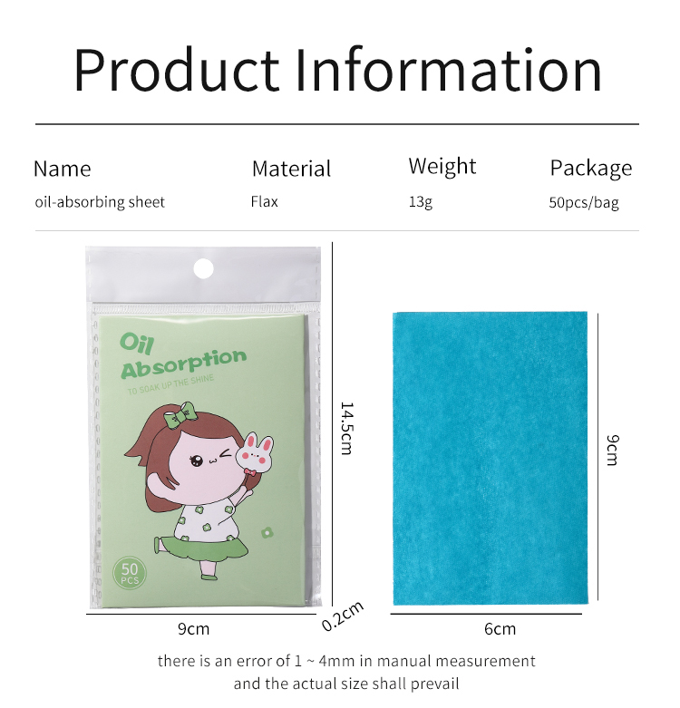 LMLTOP 50pcs Customizable blotting oil papers custom logo disposable oil blotting paper pull up oil absorbing sheets SY012-SY017