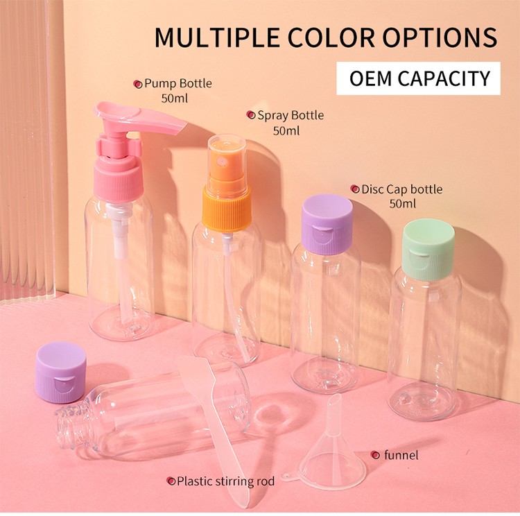 LMLTOP bottle empty refillable liquid cosmetic packaging set body care empty bottles full set spray press empty bottle kit SY762