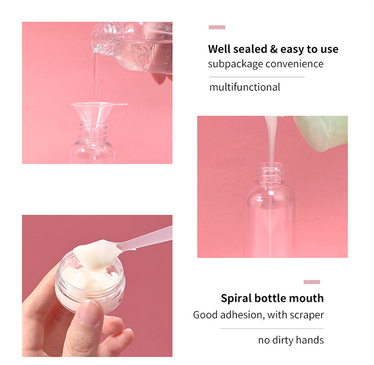 LMLTOP bottle empty refillable liquid cosmetic packaging set body care empty bottles full set spray press empty bottle kit SY762