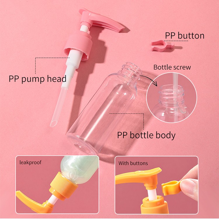 LMLTOP bottle empty refillable liquid cosmetic packaging set body care empty bottles full set spray press empty bottle kit SY762