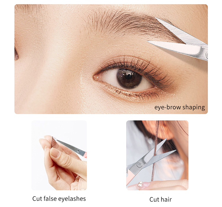 Lameila wholesale Beauty Hair Remover Scissors Cut Pink Small Eyebrow Scissors A0416