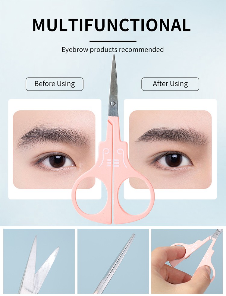 Lameila wholesale Beauty Hair Remover Scissors Cut Pink Small Eyebrow Scissors A0416