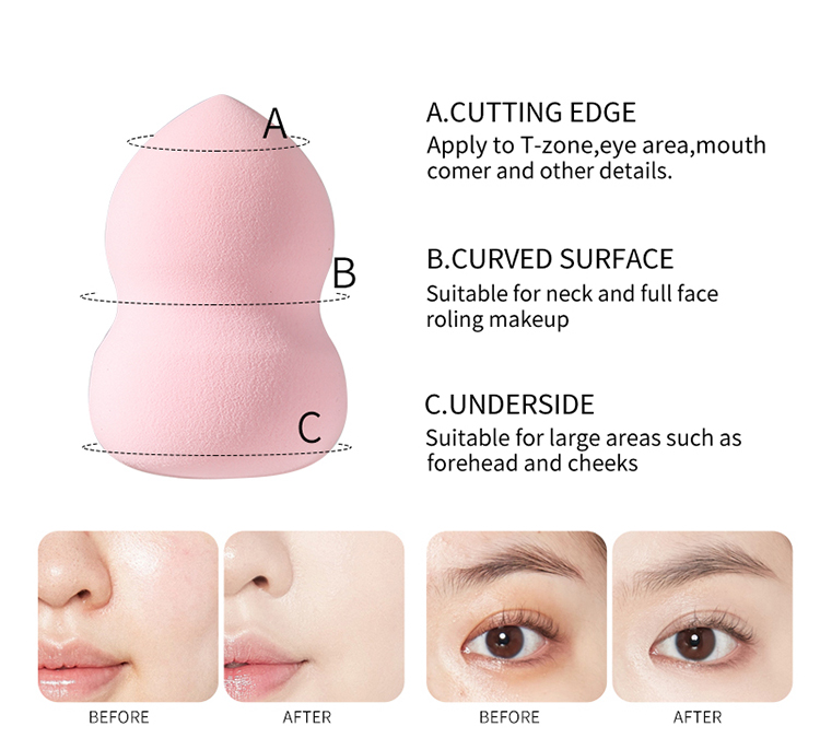 Lameila air cushion puff powder gourd shape beauty egg sponge set large pink latex free makeup sponge blender A79949