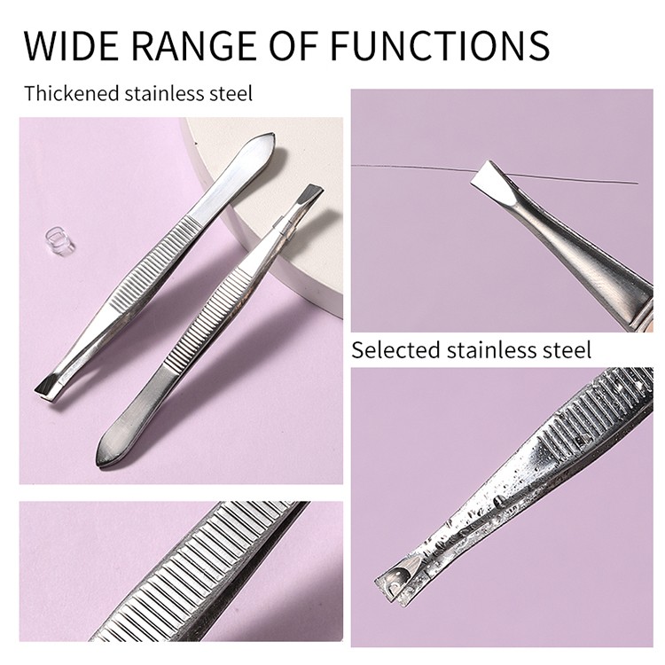 LMLTOP 3in1 Multifunction Manicure Set Nail File Set Stainless Steel Nail Clipper Eyebrow Tweezers Set With Scissor SY551