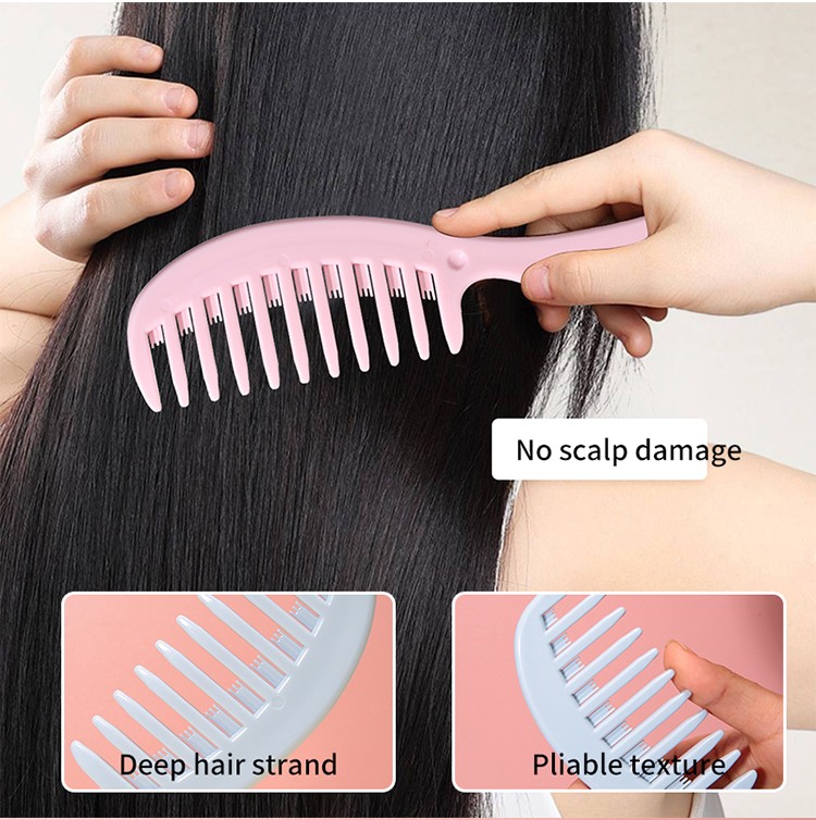 LMLTOP eco friendly hair combs private label trending curved combs for hair style hair comb with logo for girls SY756