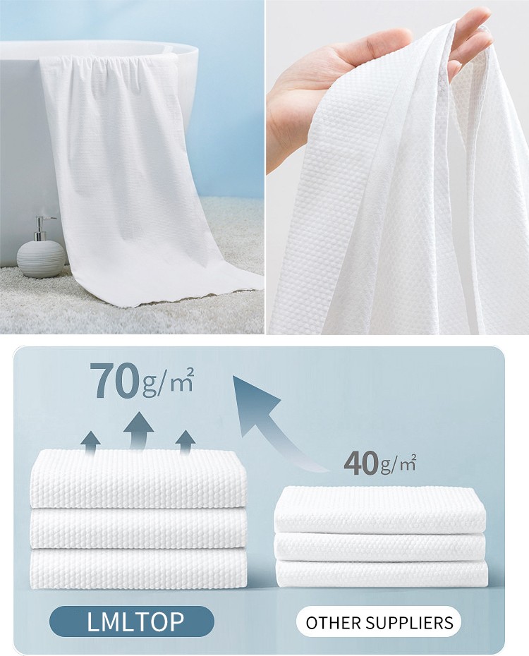 LMLTOP 1pcs high quality wholesale cheap travel towels bath 100% cotton white disposable pure cotton bath towels SY422