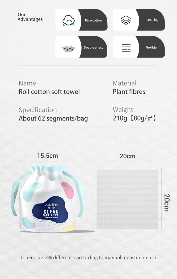 soft cotton tissue facial cleansing towel non-woven fabrics cotton pad TM089