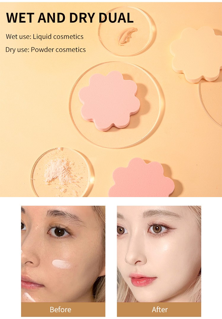 LMLTOP Sun Flower Powder Puff  Makeup Sponge 20pcs/pack Super Soft wet