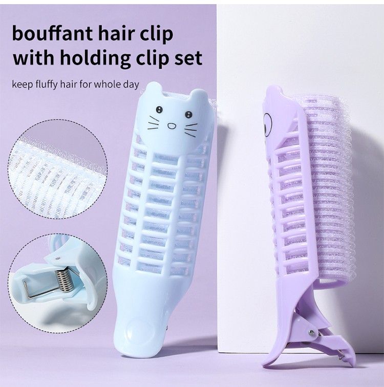 High Quality 2pcs Hair Accessories Roller Self Grip Hair Rollers cartoon cosmetic heatless plastic hair curler clip