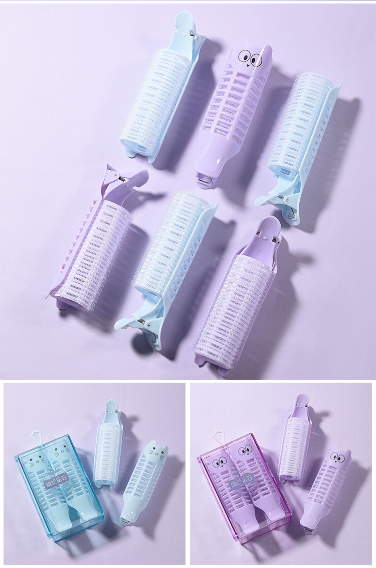 High Quality 2pcs Hair Accessories Roller Self Grip Hair Rollers cartoon cosmetic heatless plastic hair curler clip