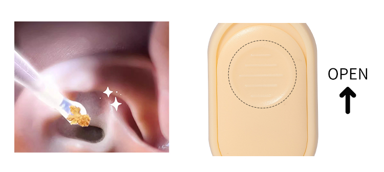 LMLTOP 3 in 1 LED light earpick Baby Ear Curette Pink Handle Plastic Safe Sliver Lihgted Gracey Curette SY523