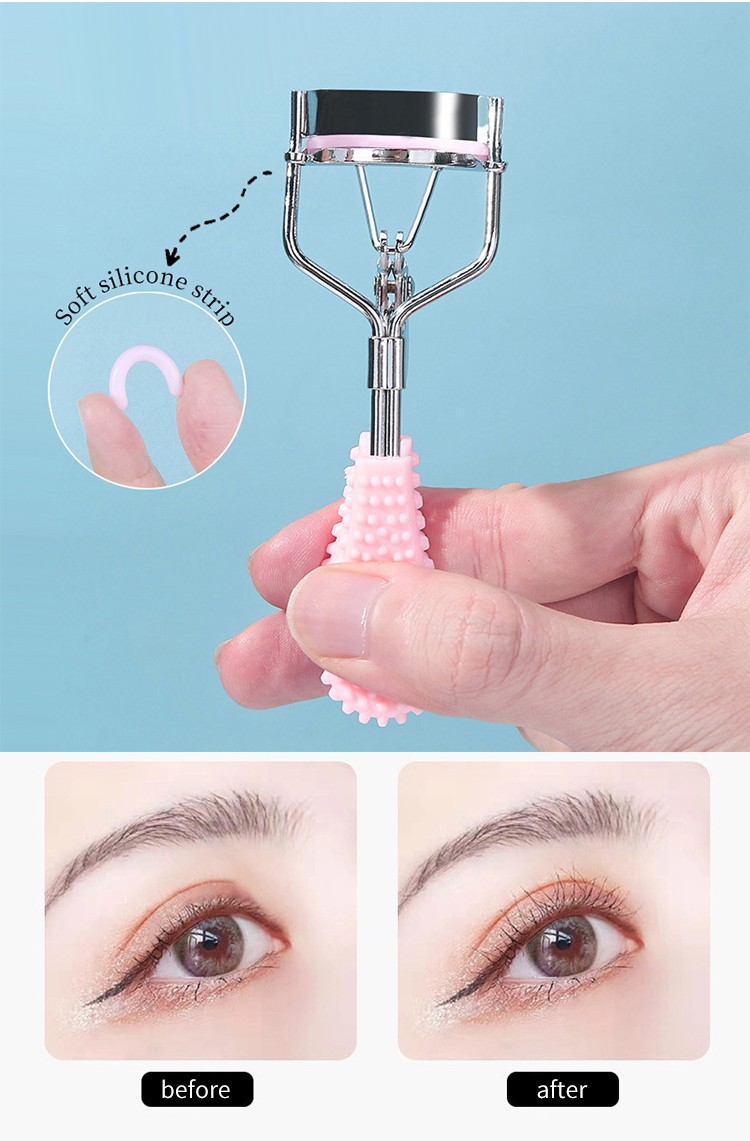 Factory Wholesale High Quality Eyelash Curler Eye Beauty Tool Stainless Steel Curler Eyelash Clip with Comb Private Label A0393