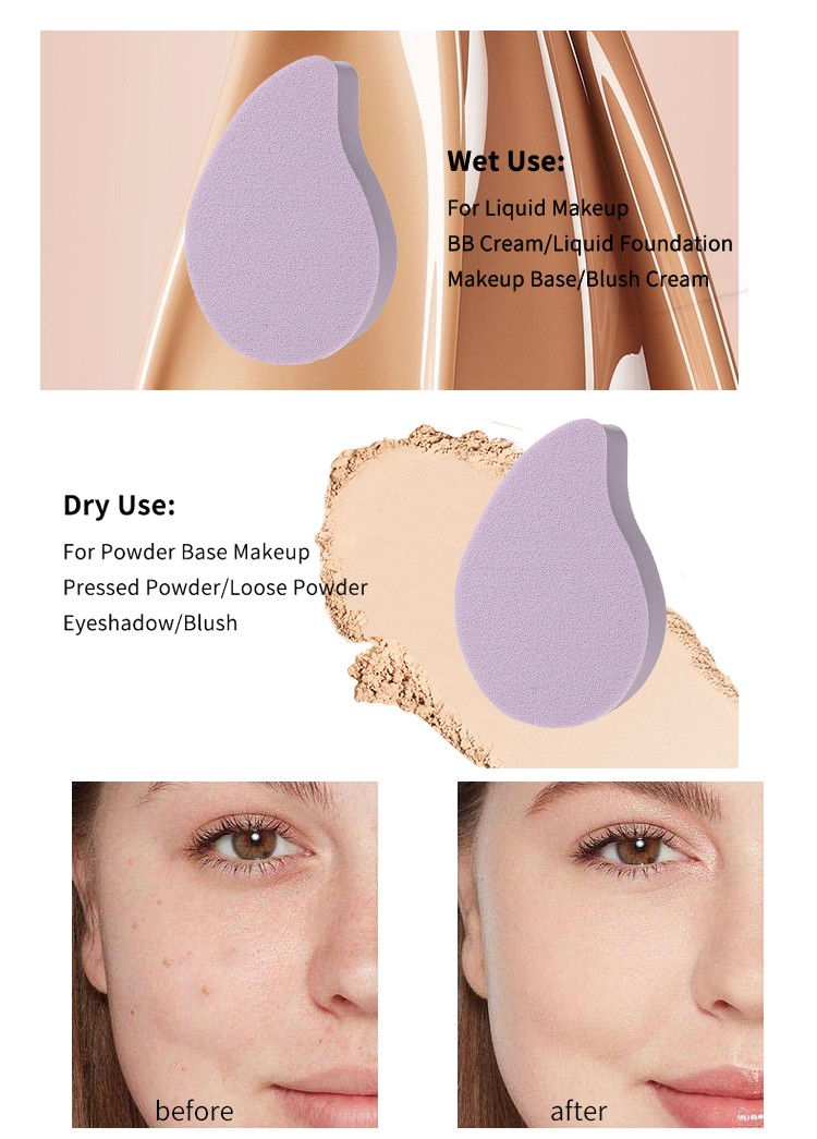 LMLTOP New Design 12 pieces Mango Powder Puff for Face Latex free Blender Makeup Cosmetics Wet And Dry NR Wedge Sponge Puff
