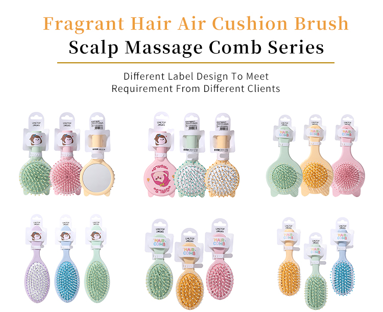 LMLTOP Fragrant plastic color cartoon cat air bag hair comb hair care air cushion massage hair comb gift for woman SY744