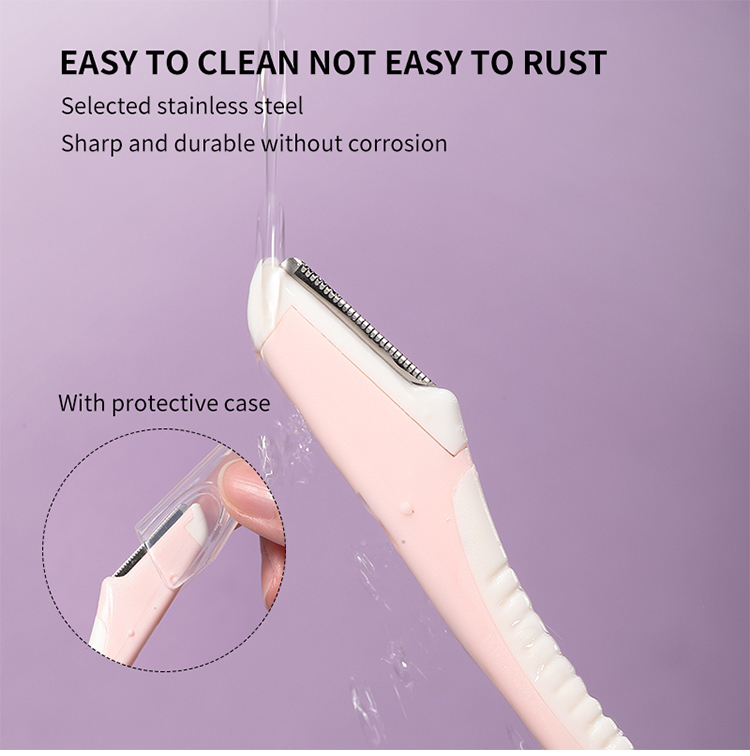 LMLTOP 2pcs Eyebrow Trimmer For Women Fine Mesh Net Blade Edge Eyebrow Razor And Facial Razor With Plastic Case SY347