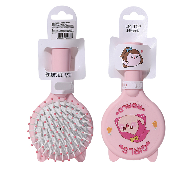 LMLTOP mini plastic handle airbag massage comb flower fragrance airbag cartoon cat fringe hair comb kids hair brushes SY743