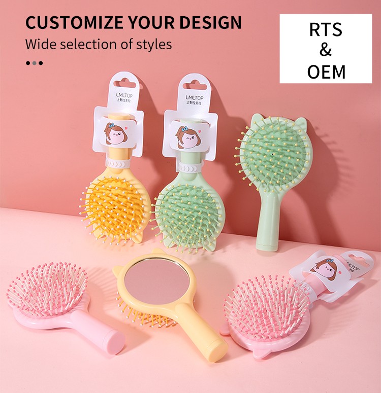 LMLTOP aroma airbag comb round brushes for hair professional hair combs pocket air cushion hair brush with mirror SY746