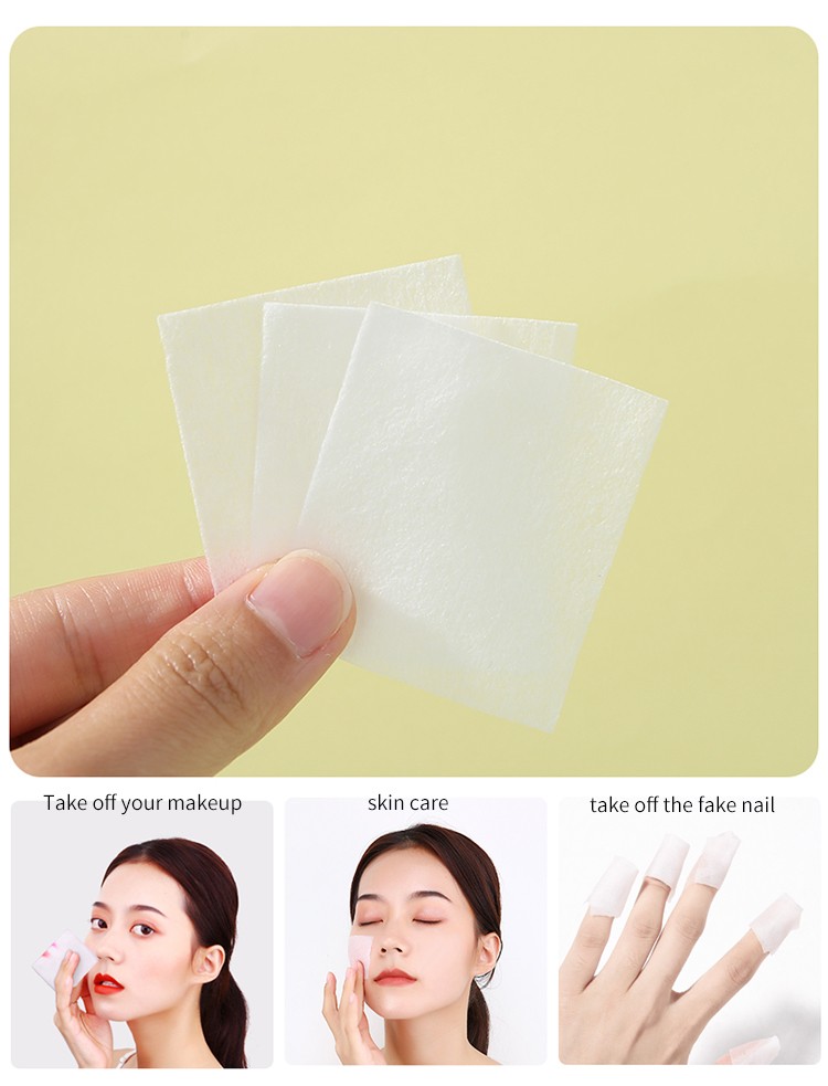 LMLTOP Wholesale cotton facial makeup remover 1000 pack TOP-007 disposable square makeup remover cotton pads to remove makeup