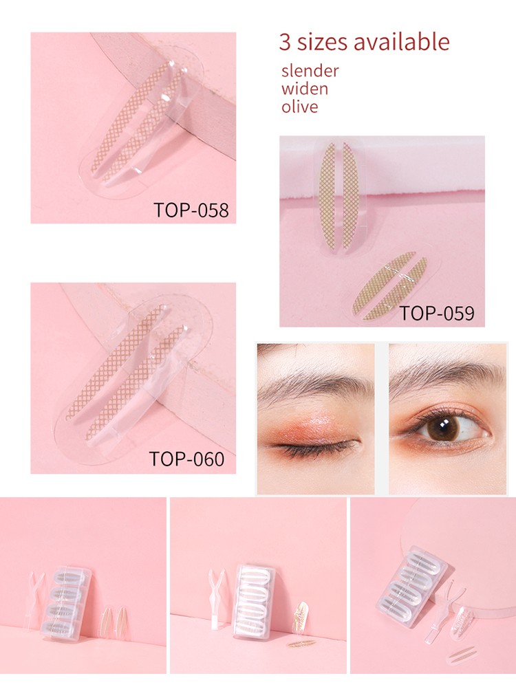 LMLTOP Lace eye lid lift tape strips double sided adhesive eyelid tape individual packing eye lifting strips TOP-058 059 060
