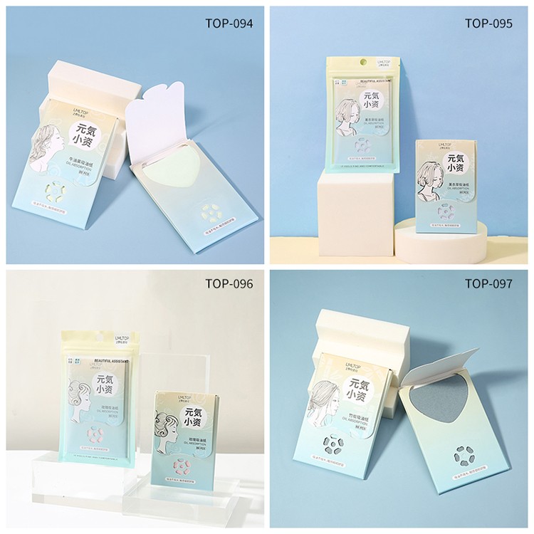 LMLTOP Portable natural oil absorbing tissues charcoal oil absorbing paper sheets face oil absorbing sheet TOP-094 095 096 097