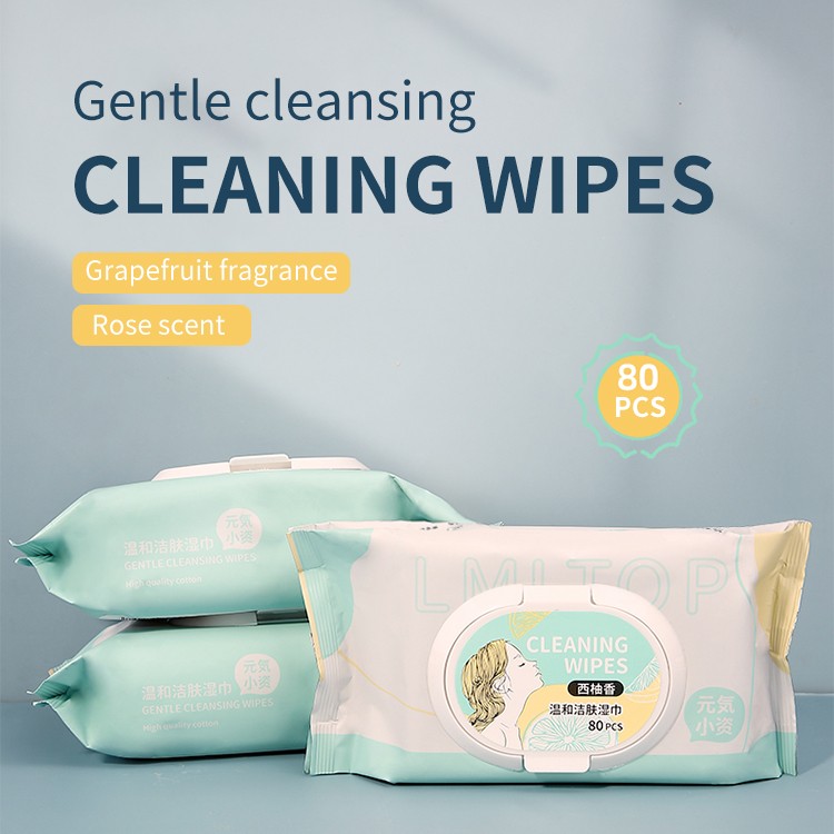 LMLTOP Disposable rose grapefruit fragrance wet wipes TOP-099 103 adult flushable gentle cleaning wet wipes for hands and face