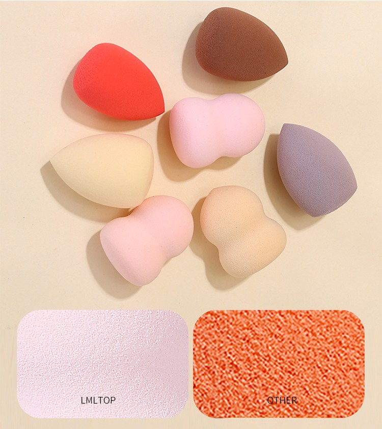 LMLTOP Latex-free beauty egg cosmetic puff facial sponges blender TOP-033 mini cosmetic powder puff makeup sponge set with case