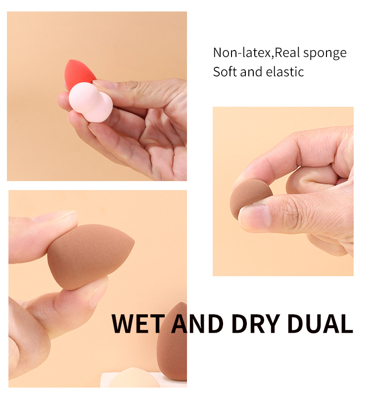 LMLTOP Latex-free beauty egg cosmetic puff facial sponges blender TOP-033 mini cosmetic powder puff makeup sponge set with case