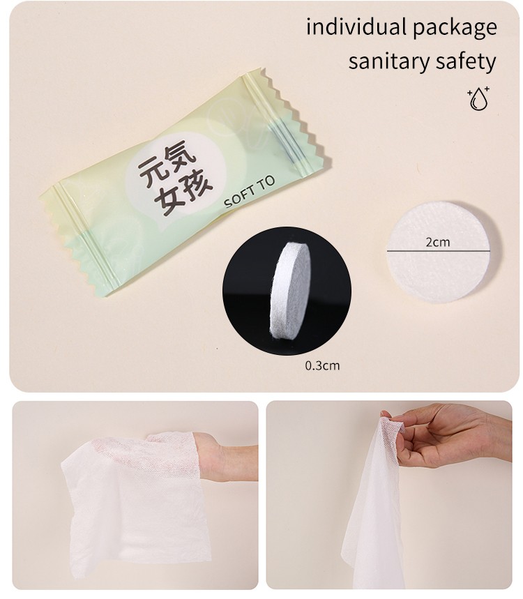 LMLTOP Disposable compressed facial towel cotton compressed disposable facial towel coin tissues soft towel compressed tablet