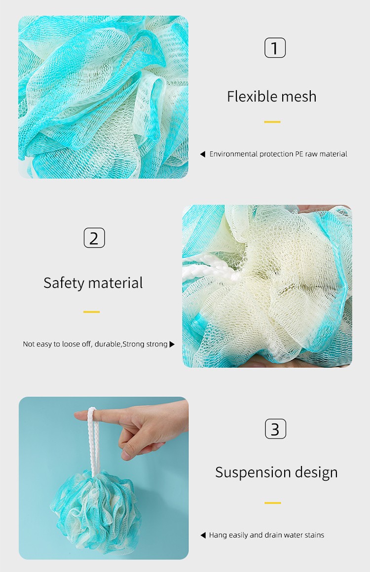 LMLTOP Hot sales Bath Mesh Shower Ball TOP-122 Body Scrubber Exfoliating Soft Bath Loofah Ball Sponge Flower for Women And Men