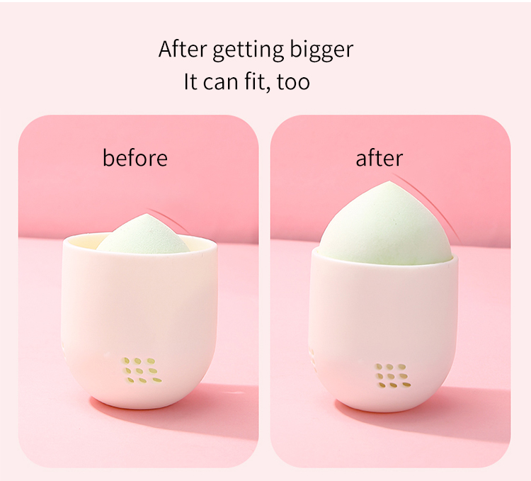 LMLTOP Cosmetic Makeup Sponge Holder Carrying Box TOP-066 Silicone Cute Cat Storage Case Sponge Makeup Storage Powder Puff Set