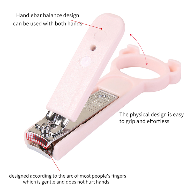 LMLTOP Hangable cute cartoon bear nail clippers TOP-043 modern non-slip plastic shell rubber handle nail clippers soft touch