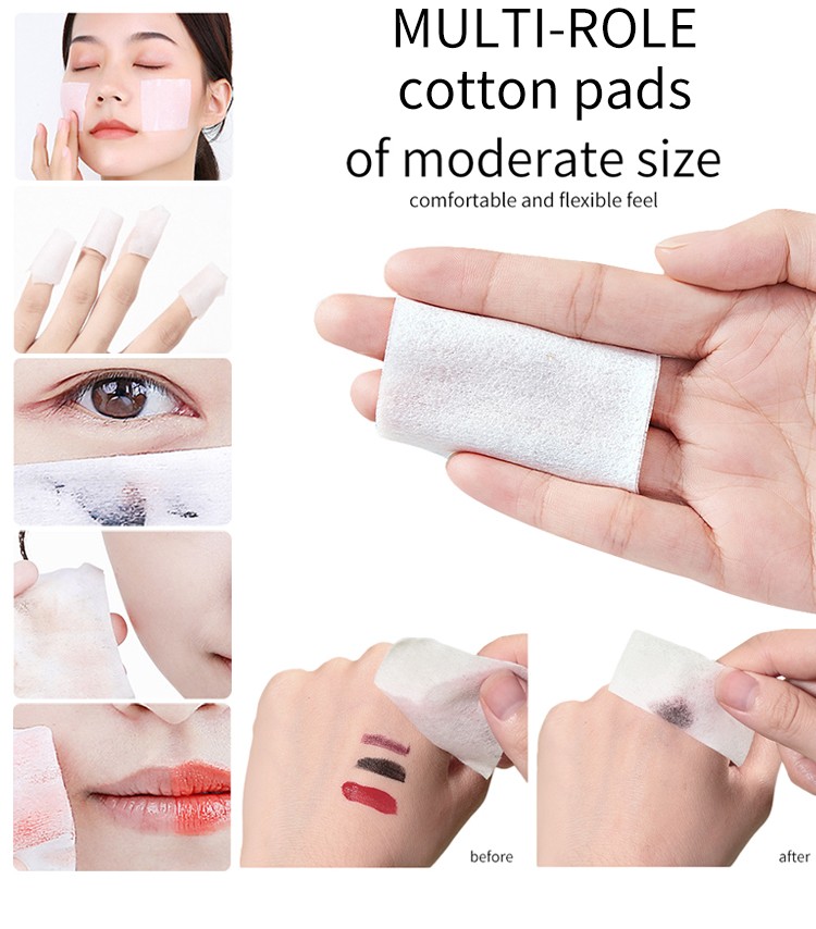 LMLTOP Wholesale Portable Female Skin Cosmetic Makeup Tool Nail Makeup Remover Cotton 80pcs Boxed Square Cotton Pad sy1011