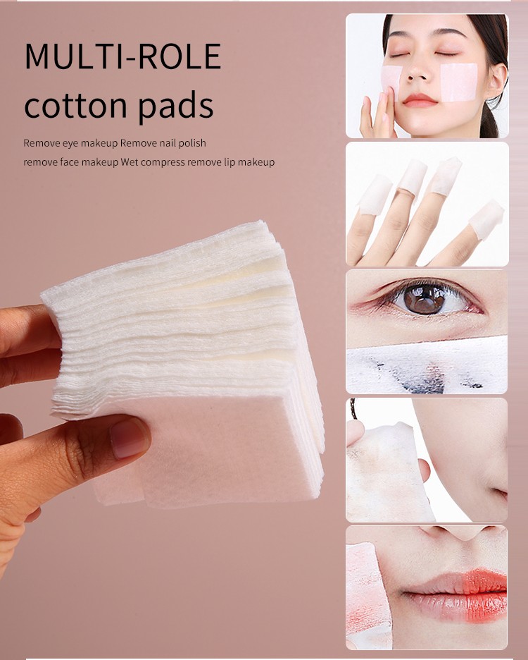 80pcs White Disposable Face Cotton Pads Makeup Remover Custom Logo Thin Nail Facial Care Cotton Pad SY1012