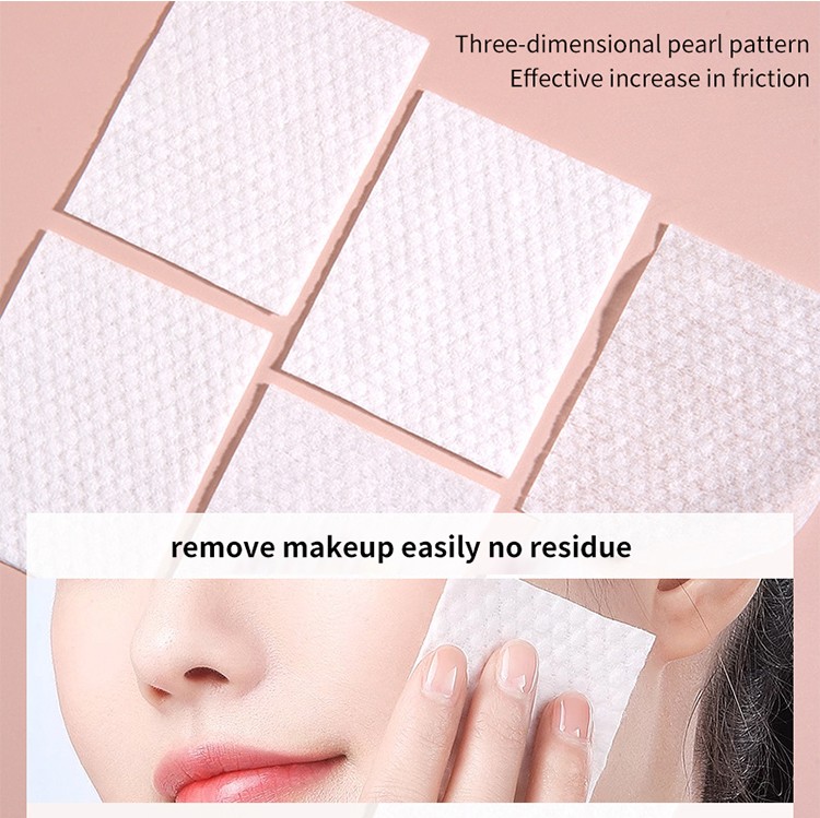 80pcs White Disposable Face Cotton Pads Makeup Remover Custom Logo Thin Nail Facial Care Cotton Pad SY1012