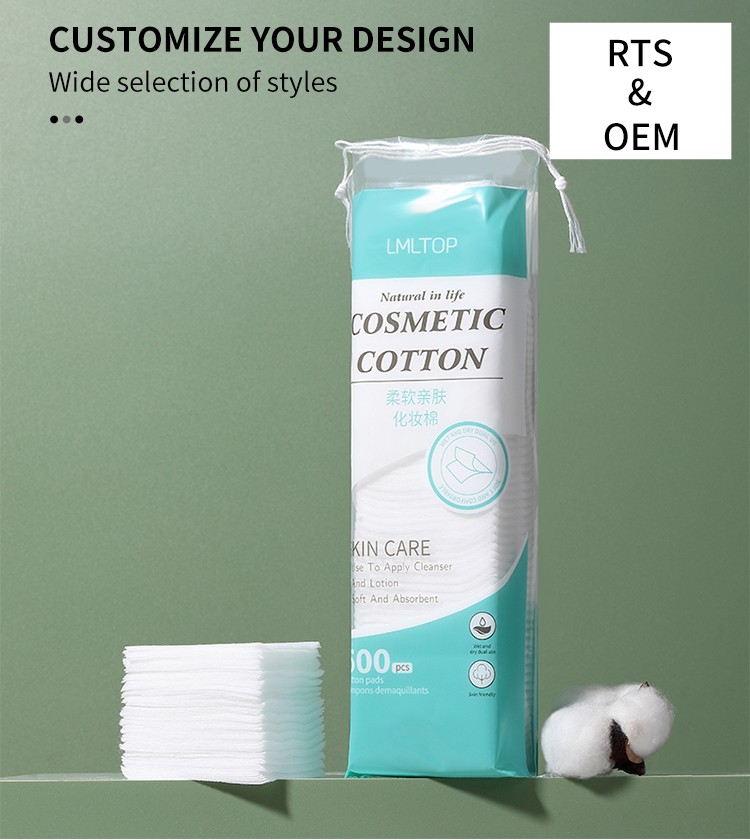 500pcs Portable Disposable Non-woven Cotton Pads Deep Clean Makeup Remover Pads B1047