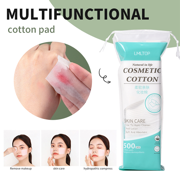 500pcs Portable Disposable Non-woven Cotton Pads Deep Clean Makeup Remover Pads B1047