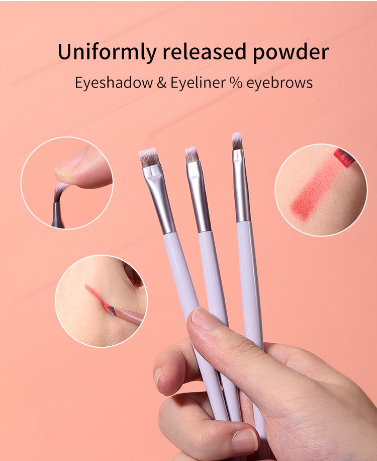 LMLTOP Makeup Sets 3pcs Cosmetic Eyeliner Brush Nylon Wool Makeup Eyeshadow Brushes With Plastic Case SY610