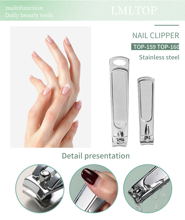 LMLTOP Wholesale stainless steel beauty personal nail care tool nail clipper for professional nail care TOP-159 TOP-160