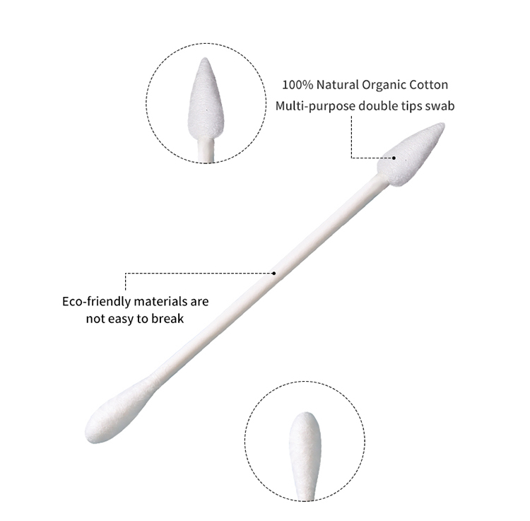 Wholesale personal care ear cleaning 2 in 1 paper stick cotton swab high quality cotton buds A655