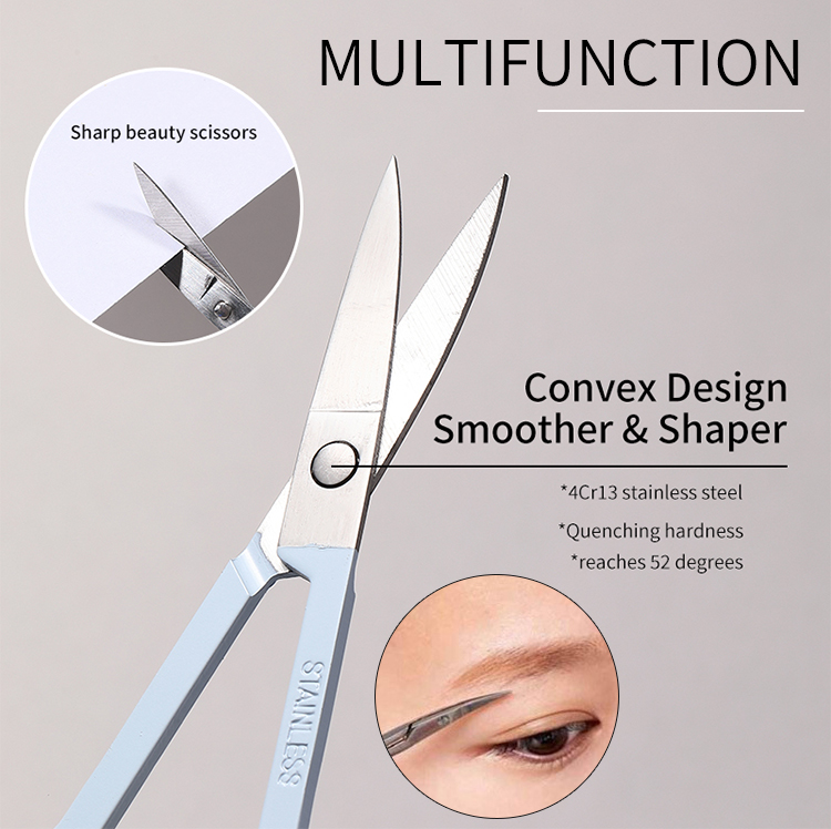 LMLTOP Point Curved Tip Stainless Eyebrow Trimmer Scissor SY557 OEM Nail Cuticle Manicure Scissors Colorful Beauty Scissor