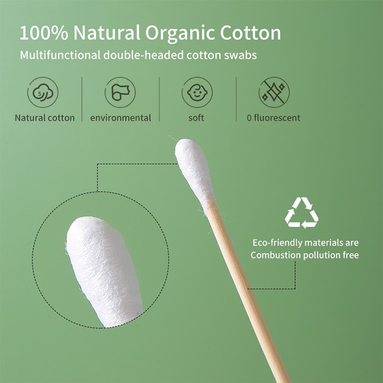 Lameila Wholesale makeup bamboo stick round double tips cotton buds cotton swabs A651