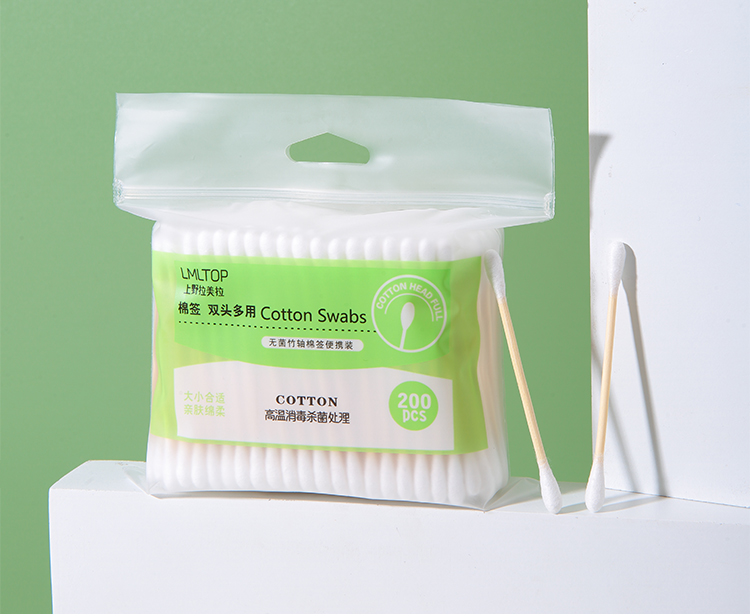 Lameila Wholesale makeup bamboo stick round double tips cotton buds cotton swabs A651