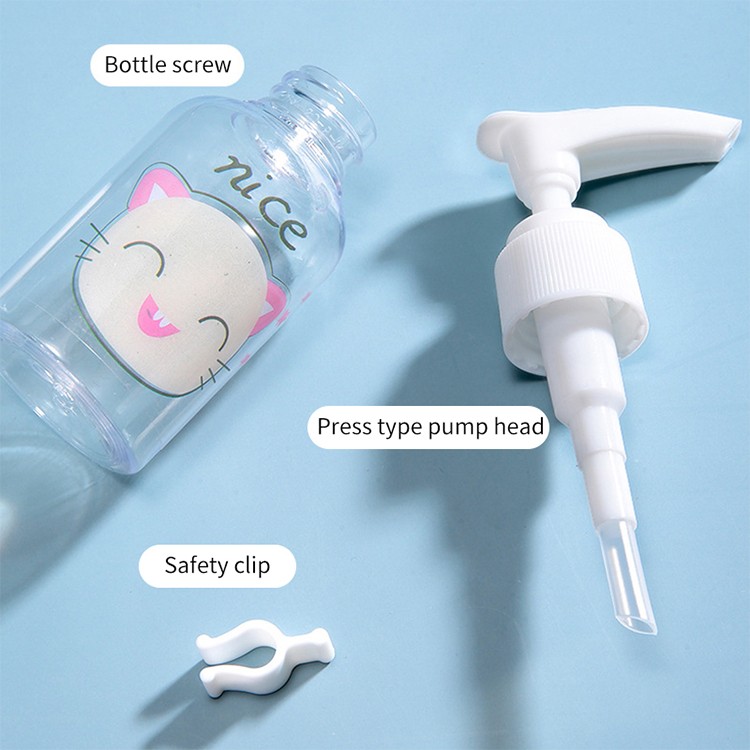 Lameila 100ml Empty Pump Bottle Cute Cosmetic Shampoo Hand Sanitizer Pump Bottle Face Cleanser Pocket Travel Bottle LM732