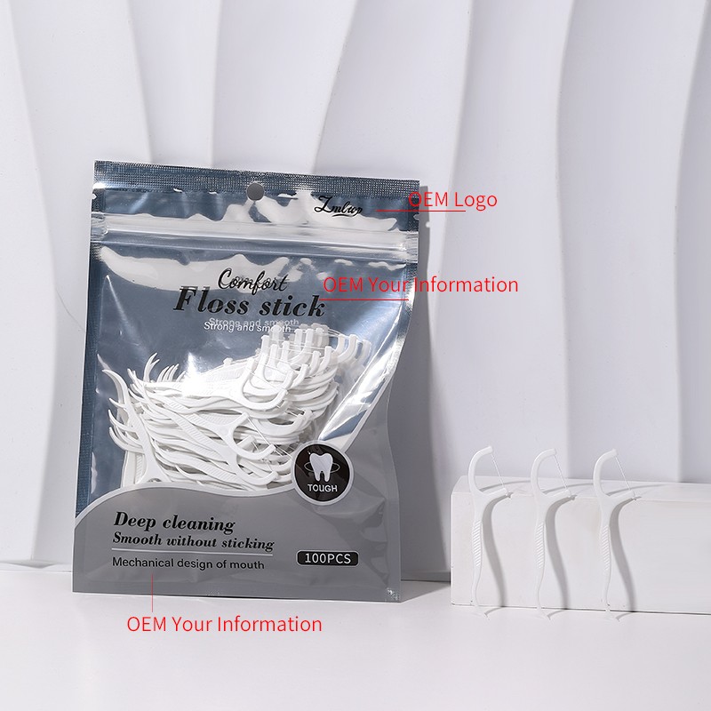 Dental Floss Biodegradable 100pcs Tooth Picks JJF34 Dental Floss Sticks Water wash dental flosser travel kit with plastic toothpick