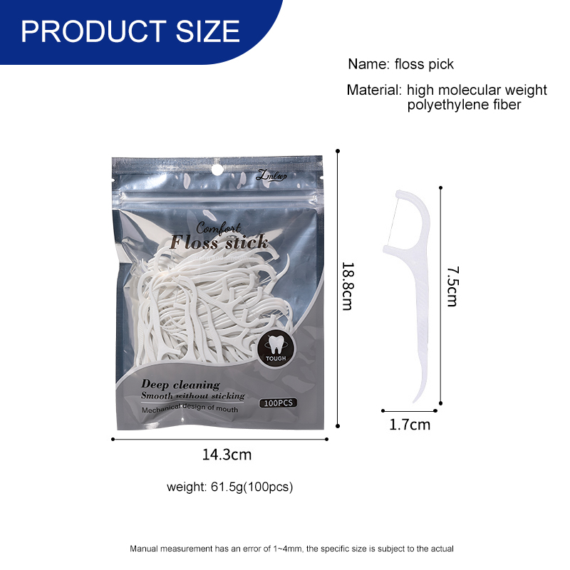 Dental Floss Biodegradable 100pcs Tooth Picks JJF34 Dental Floss Sticks Water wash dental flosser travel kit with plastic toothpick