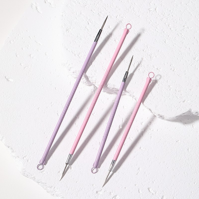 Double Head Blackhead Removal Needles LLT24 Stainless Pimple Spot long short Extractor Beauty acne needle Set Face Clean Care Tools