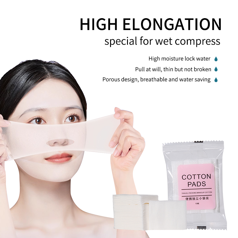 Stretchable Wet Compress Cotton Pads B377 for Face Nose Opening Thin Face Thin Face Wet Compress Open Hole Type