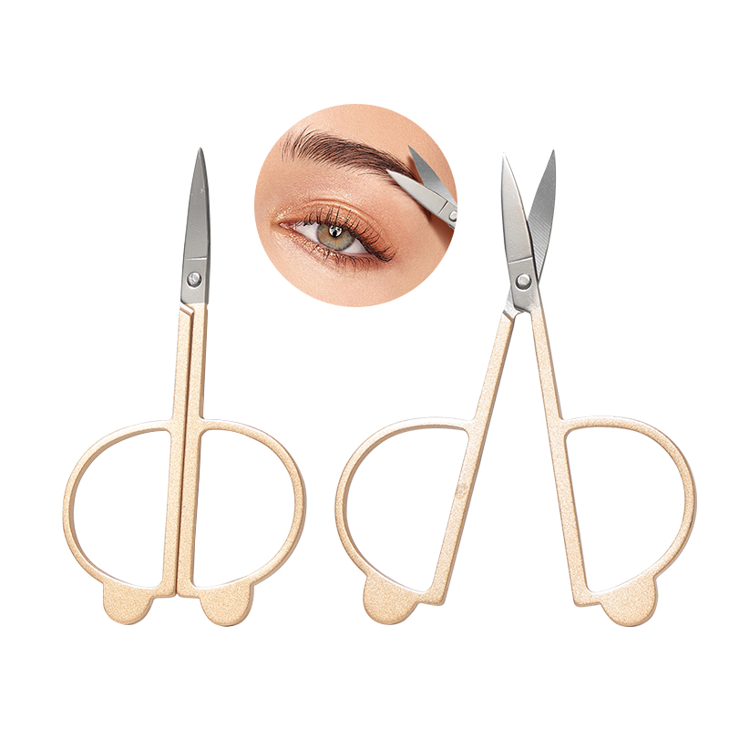 Cartoon Cute Multi-Functional Golden Makeup Scissors with Pointed Tips JJF14 Small Eyebrow Shaping Razor Beauty Eyebrow Tweezers