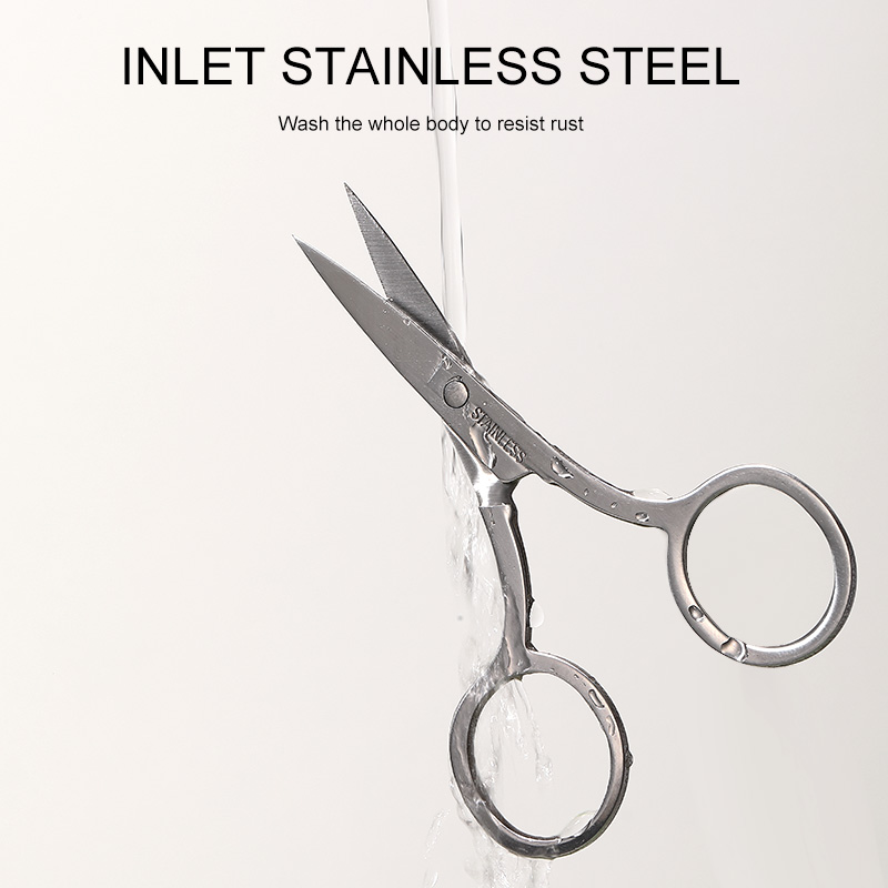 Custom Stainless Steel Slanted Eyelash Tweezers  JJF15 Private Label Lash Extension Tools Regular Tip Makeup Scissors for Eyebrow