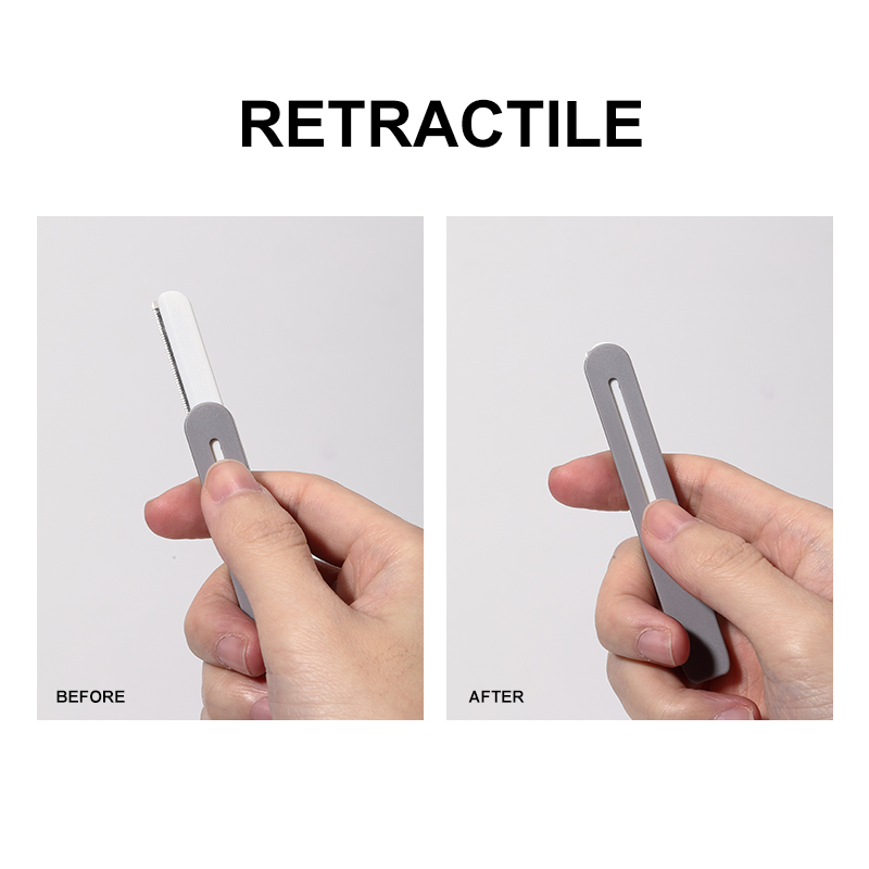 LMLTOP 2pcs Stainless Steel Portable Retractable Macro Protective Net Hair Remover Eyebrow Shaving Tool JJF02 Eyebrow Trimmer
